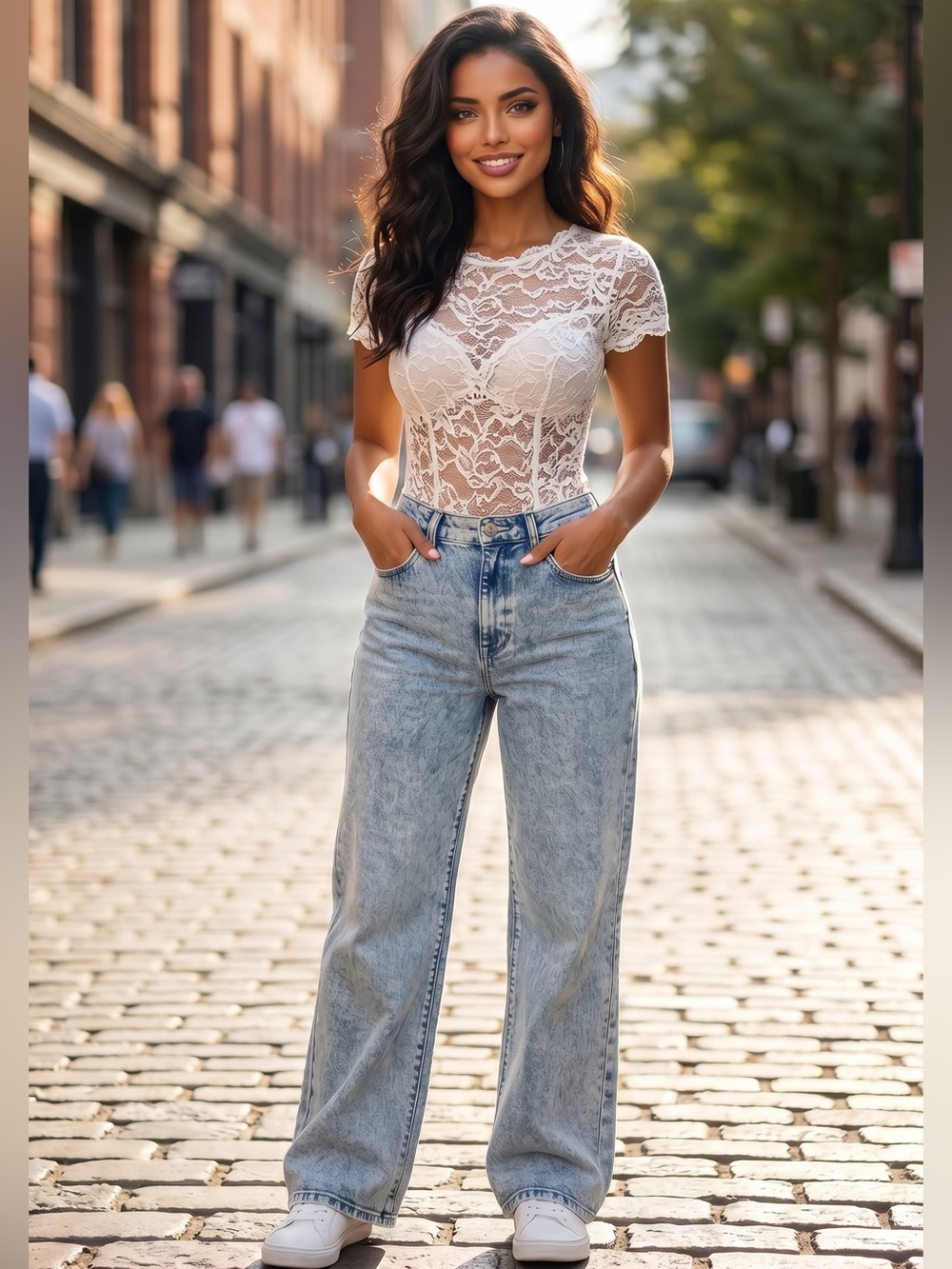 🌟B726. MK Stylish Relaxed Straight Leg Jeans